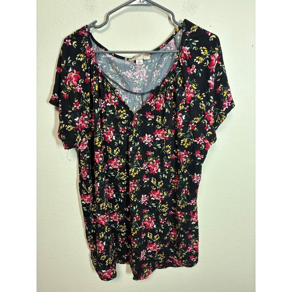 Misia Curvy Blouse T-Shirt Casual Floral Boho Cottage Granny Plus Size 3X BD1